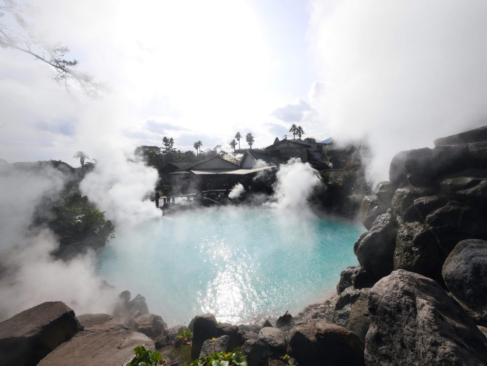 Piscina de água termal em Oita