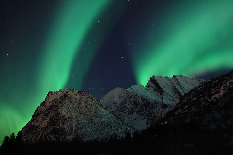 A linda visão da Aurora Boreal