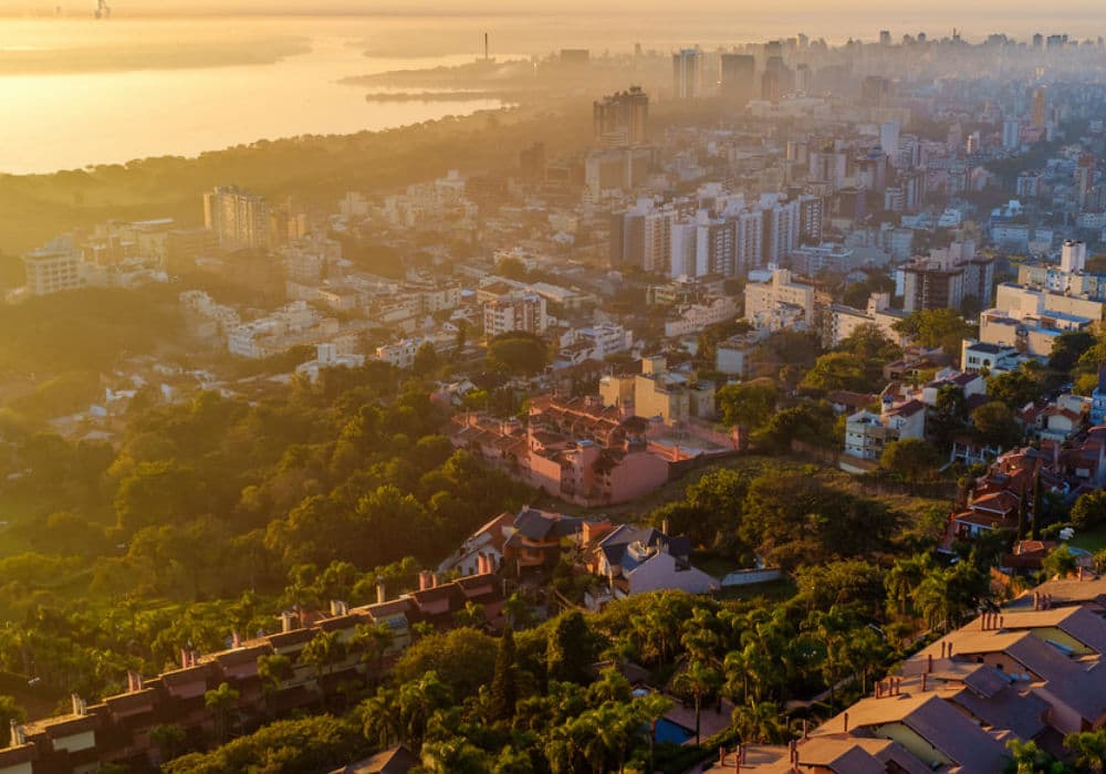 pôr do sol em Porto Alegre