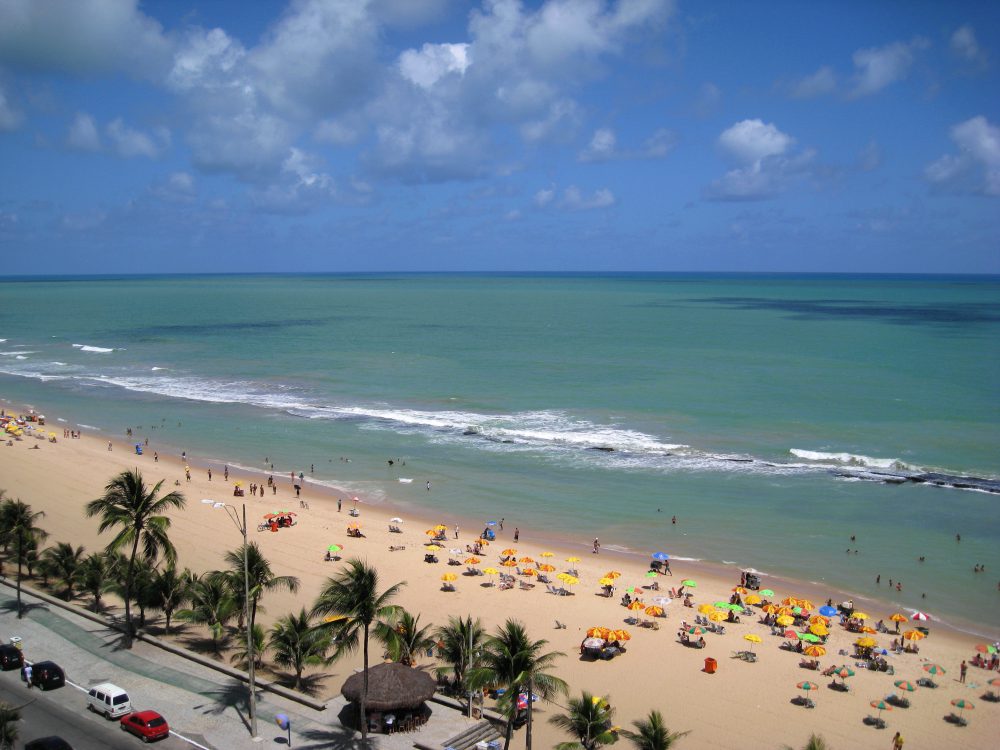 Vista área da praia de Boa Viagem no recife