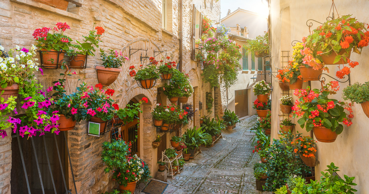 ruas floridas na regiao da perugia