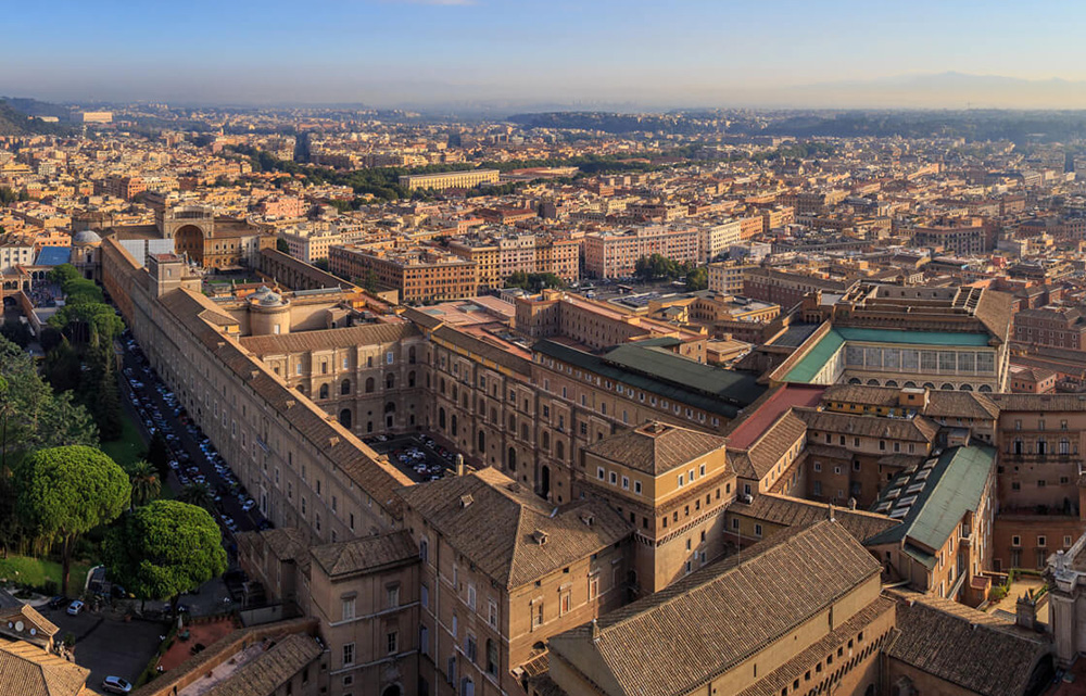 Vista aérea do Vaticano durante o dia
